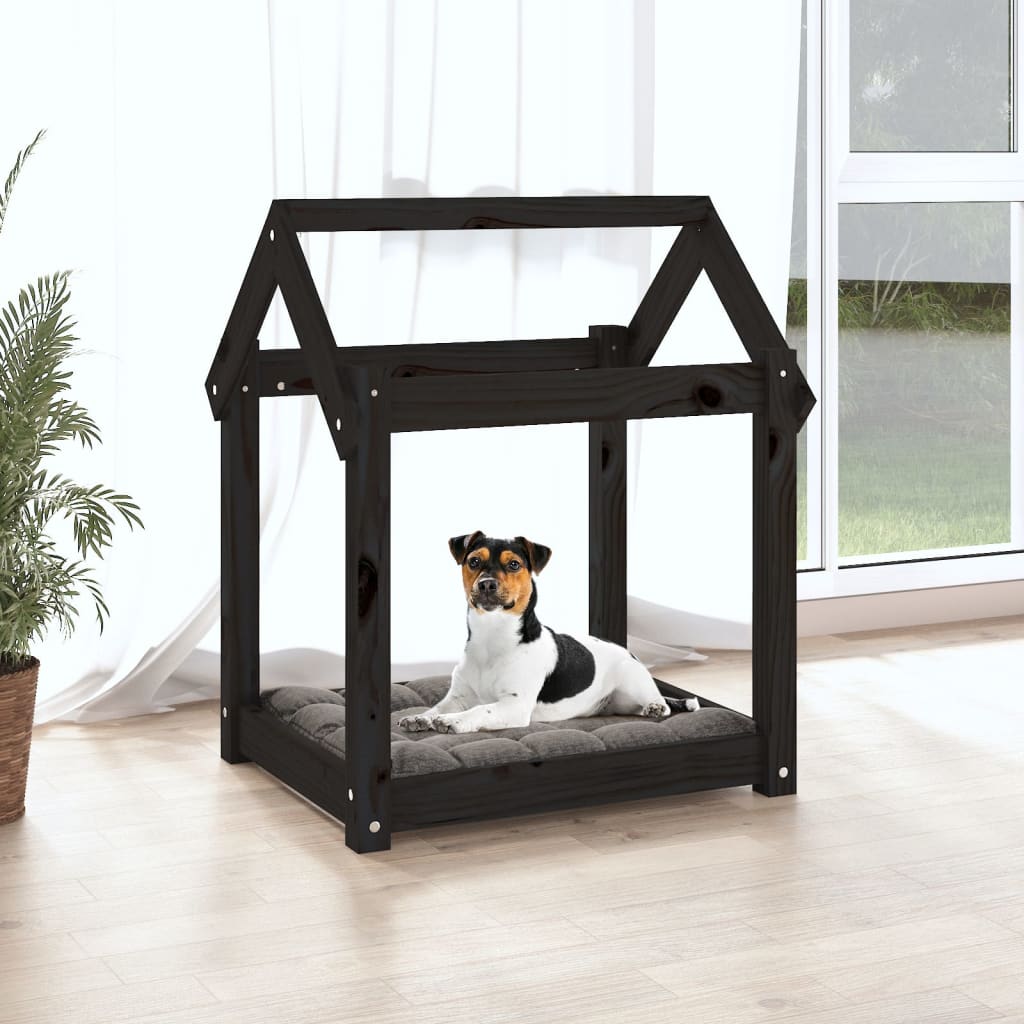 Vidaxl dog basket 61x50x70 cm Solid pine black