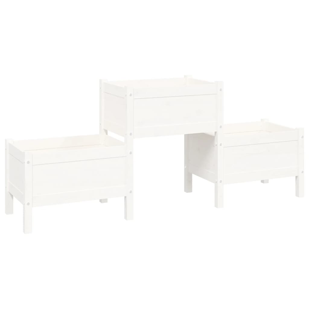 Casella di pianificazione Vidaxl 178.5x44x75 cm Pino solido bianco