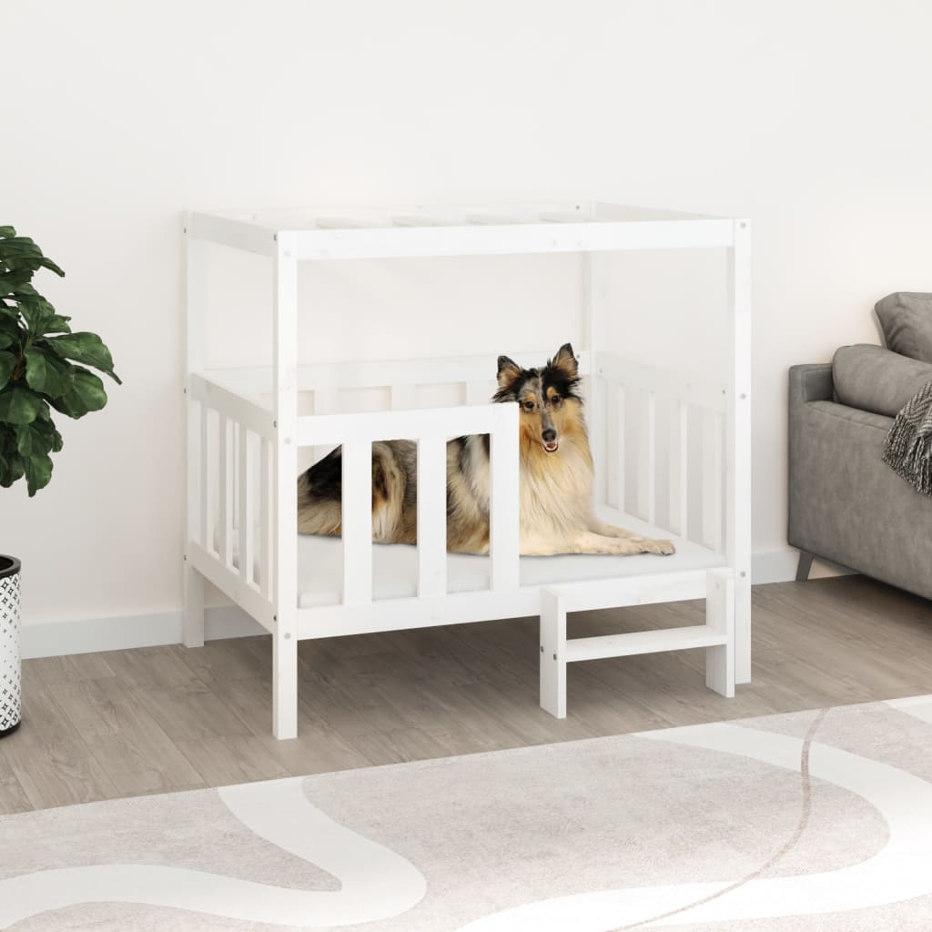 Vidaxl dog bed 105.5x83.5x100 cm solid pine wood white