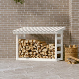 Vidaxl Fireplace Trek 108x64.5x78 cm Solid pine white