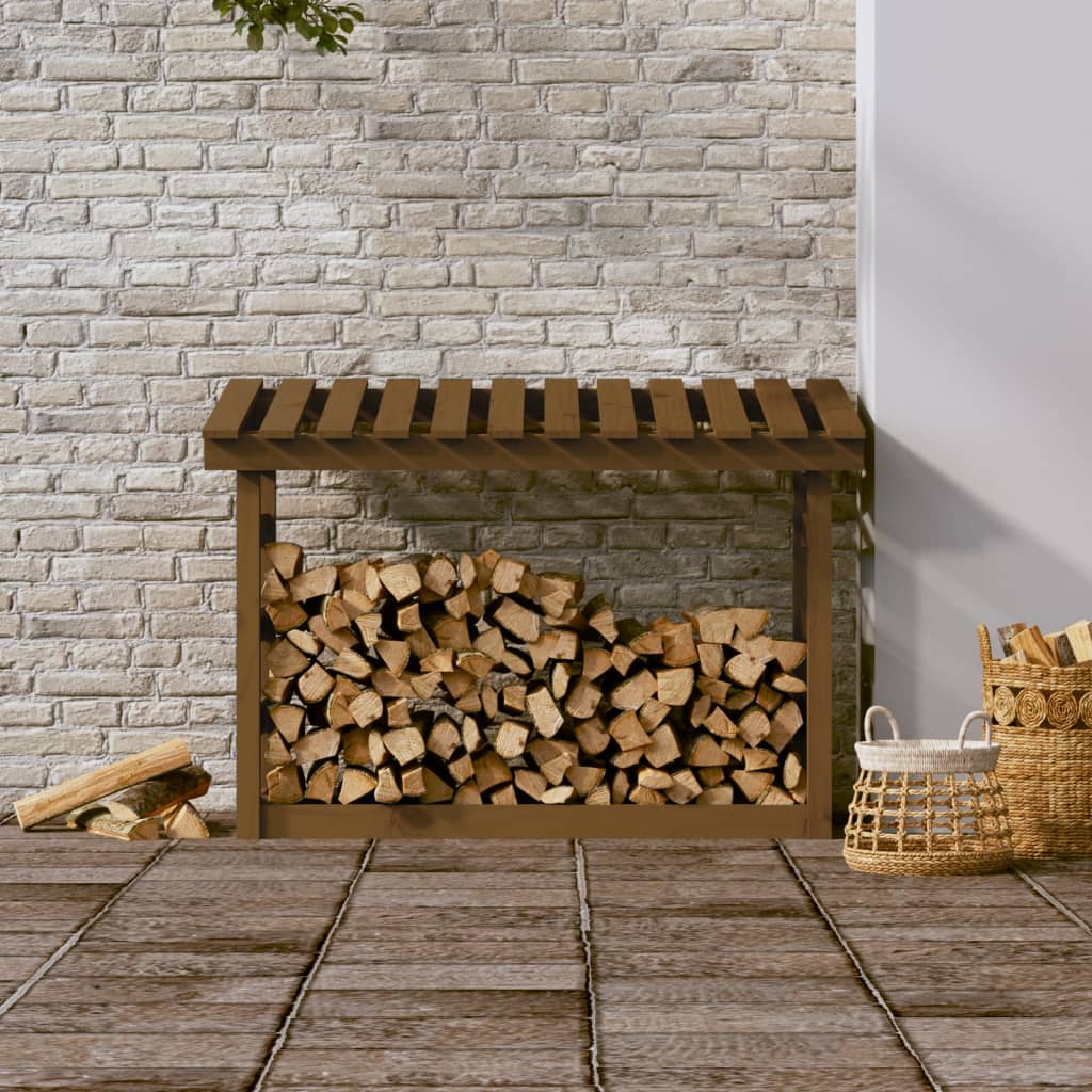 Vidaxl Fireplace 108x64.5x78 cm Solid pine honey brown