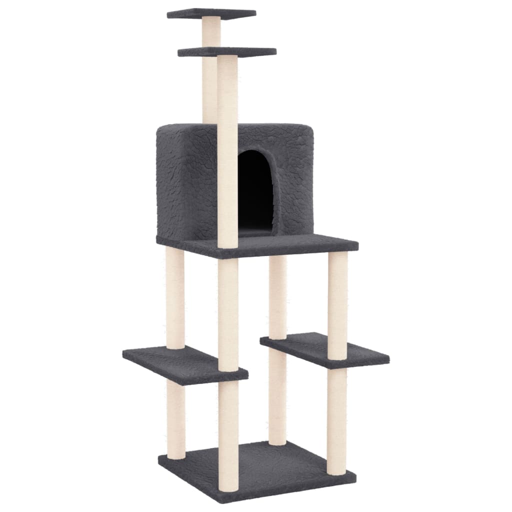 Vidaxl Cat Furniture con graffi di sisal 144,5 cm grigio scuro