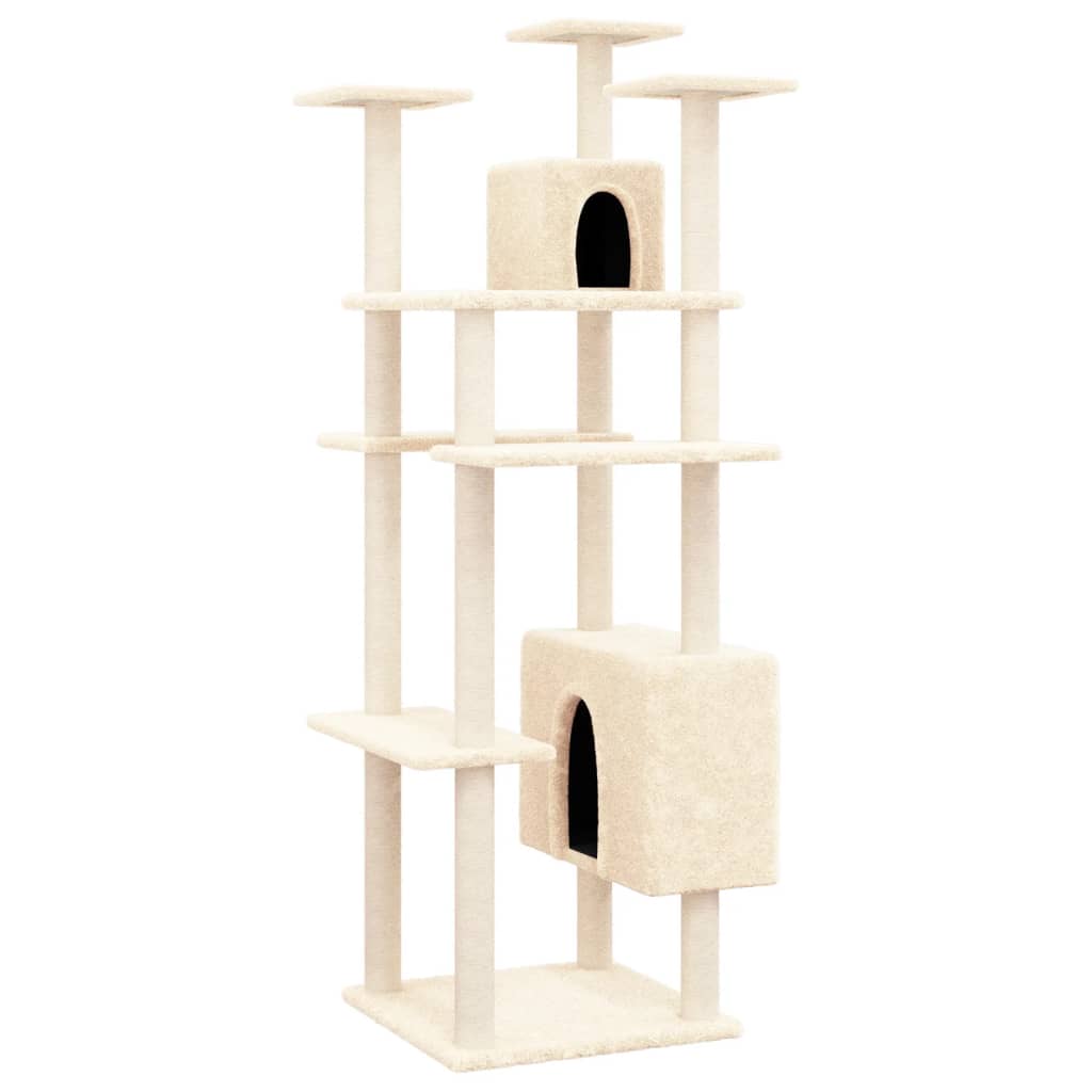 Vidaxl Cat Furniture z Sisal Scratosing Posts 162 cm kremowe kremowe