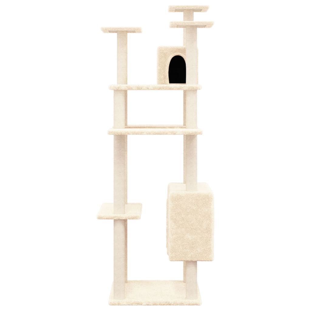 Vidaxl Cat Furniture z Sisal Scratosing Posts 162 cm kremowe kremowe