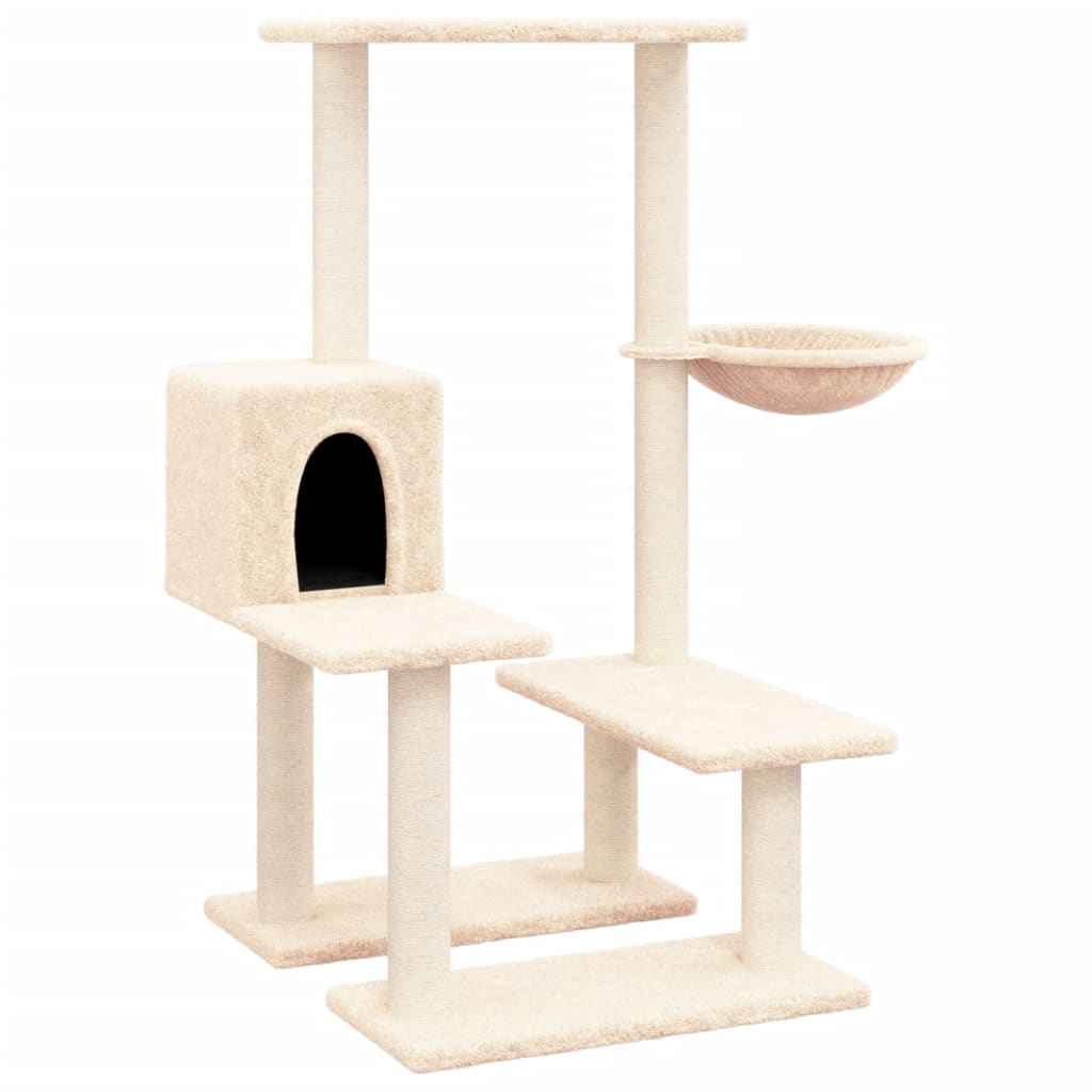 Vidaxl Cat Miwwelen mat Sisal Scratching Posts 94.5 cm Crème -Colored