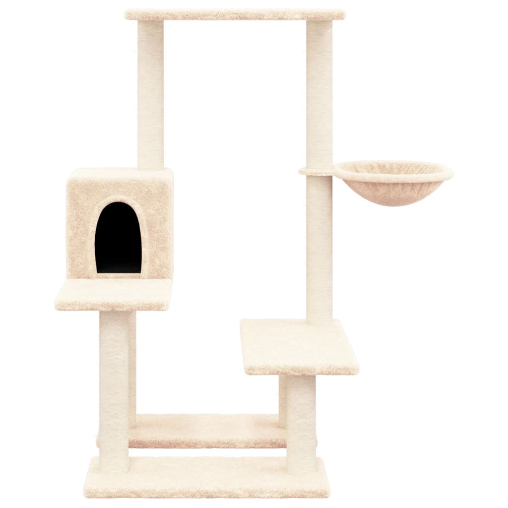 Vidaxl Cat møbler med sisal skrabe stolper 94,5 cm creme -farvet