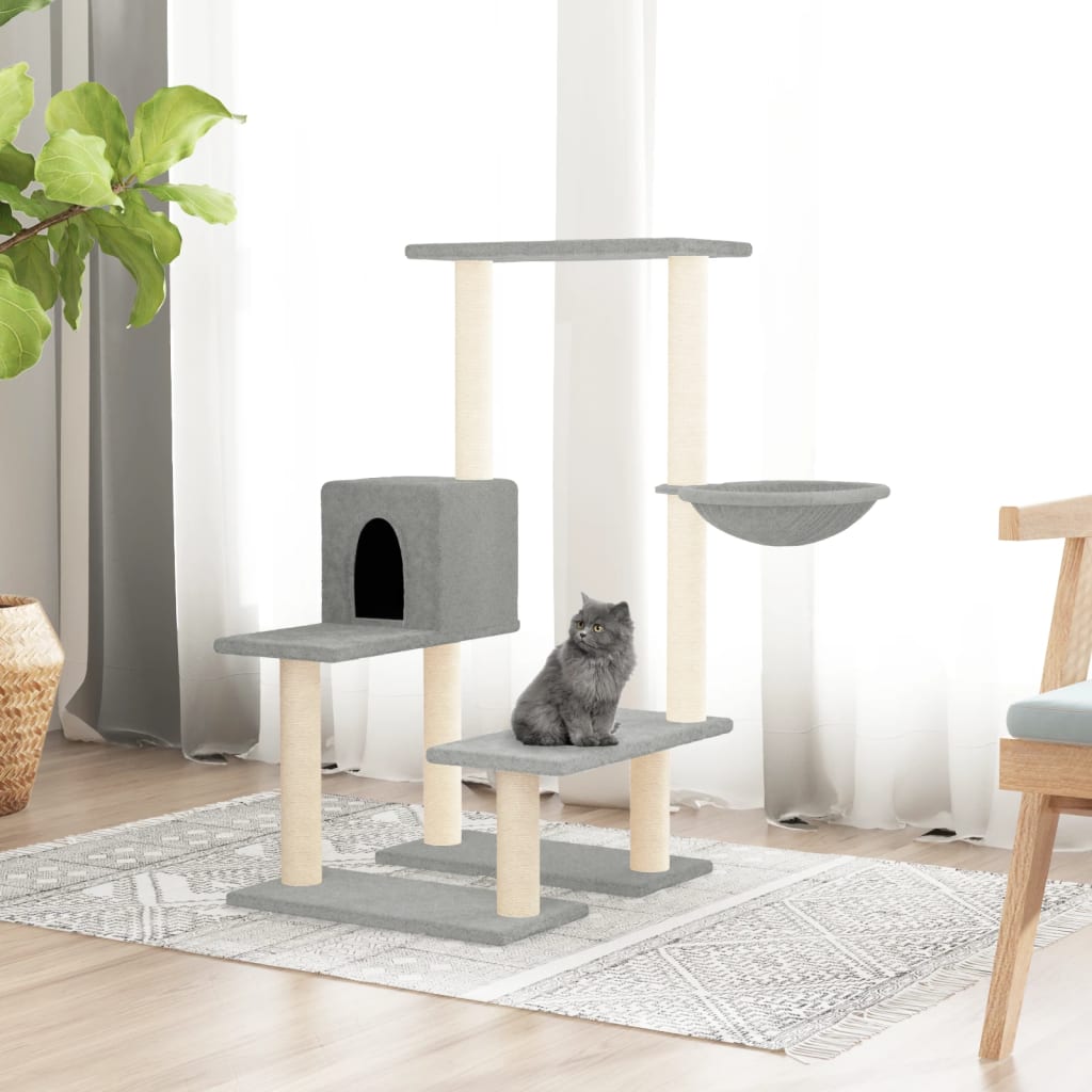 Vidaxl Cat Furniture avec Sisal Scratch Posts 94,5 cm Gris clair