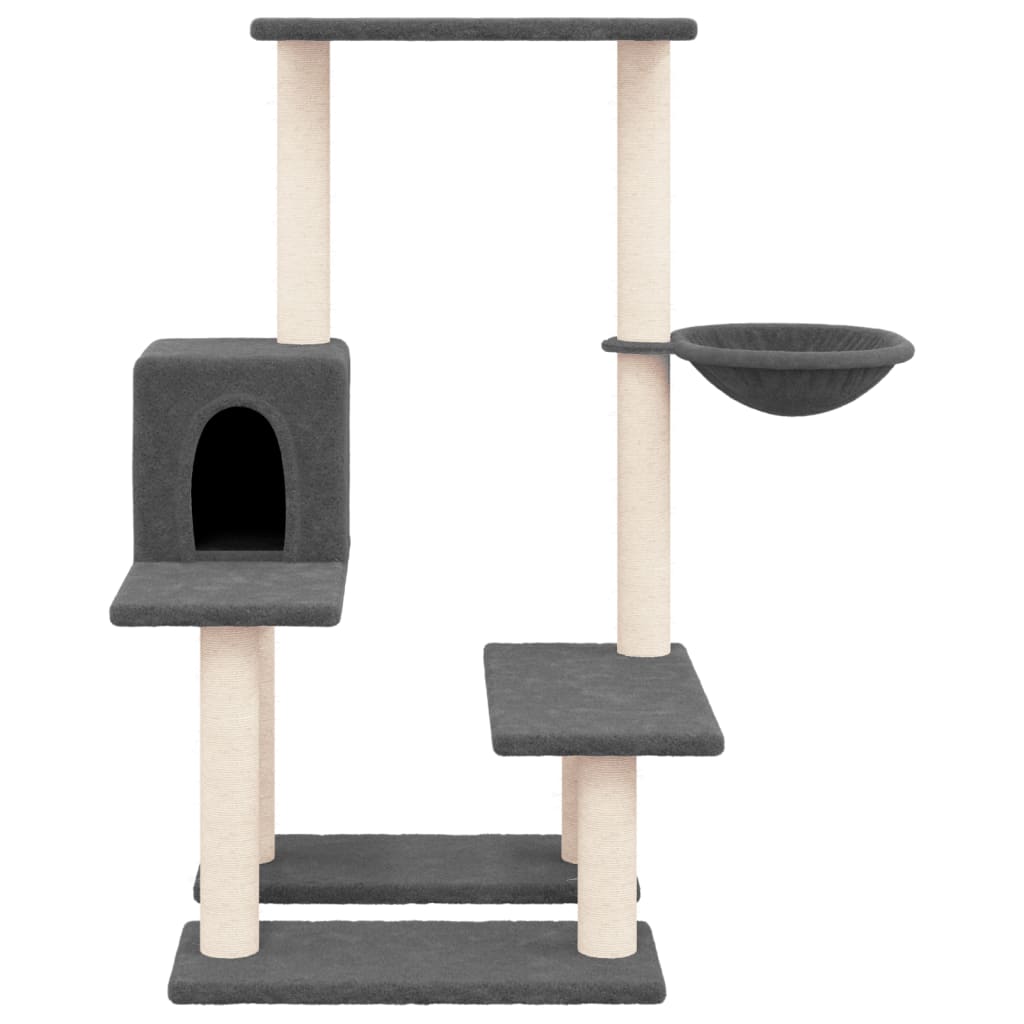 Muebles de gato de Vidaxl con postes de rascado de sisal 94.5 cm de gris oscuro