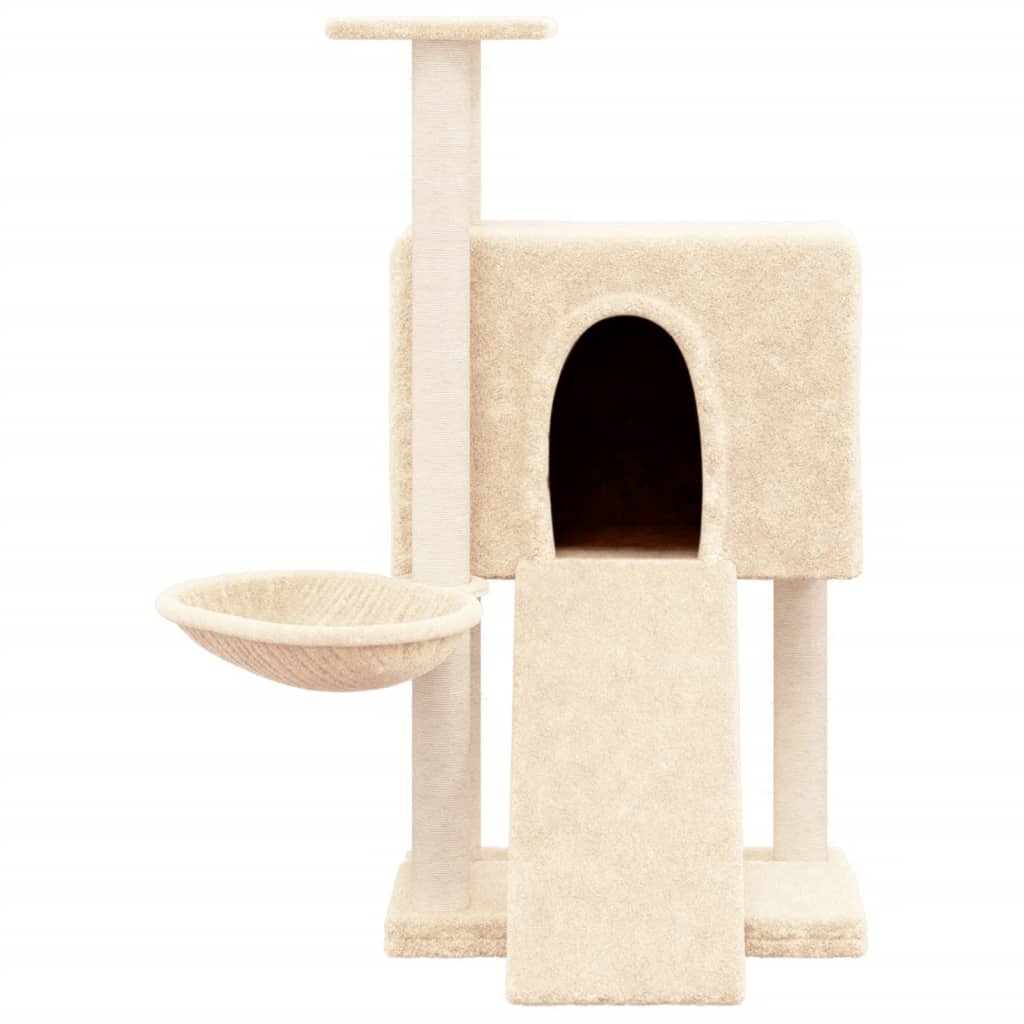 Vidaxl -Katzenmöbel mit Sisal -Kratzerpfosten 96 cm creme -gelenkt