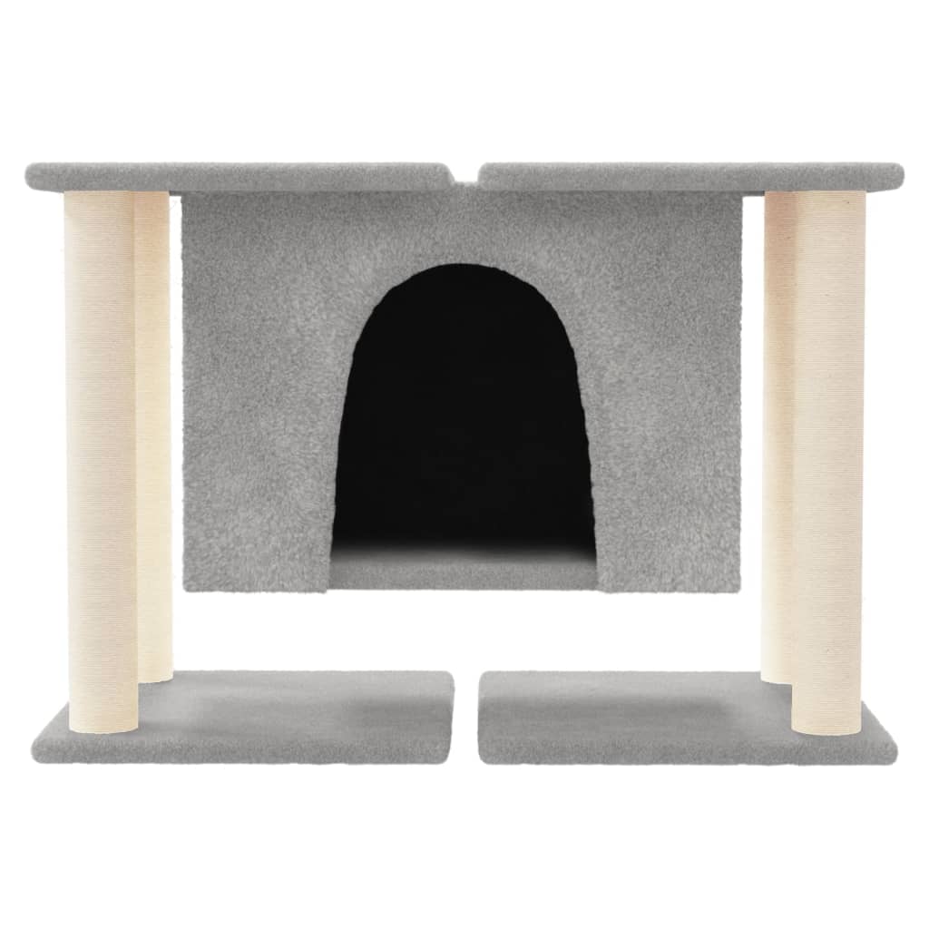 Muebles de gato de Vidaxl con postes de rascado de sisal 50 cm de gris claro