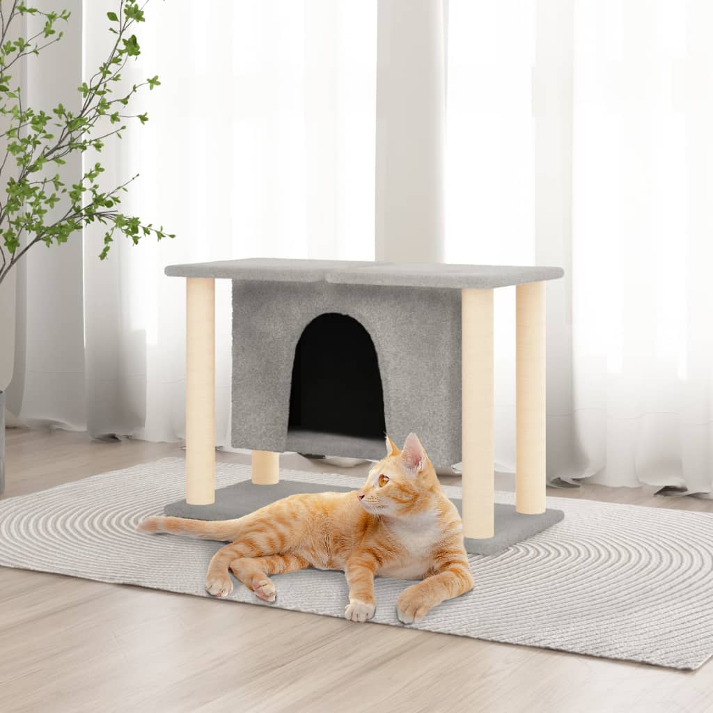 Vidaxl cat furniture with sisal scratching posts 50 cm light gray