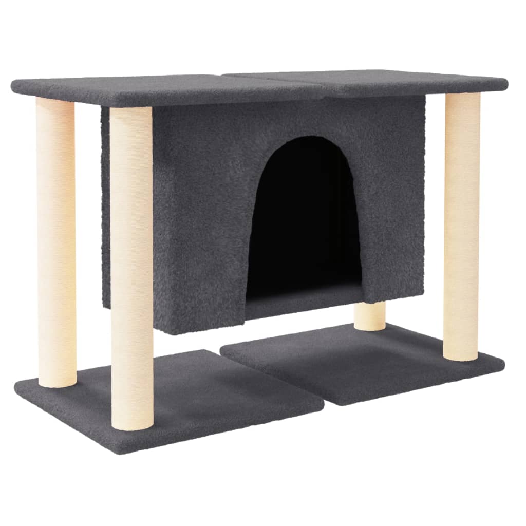 Muebles de gato de Vidaxl con postes de rascado de sisal 50 cm de gris oscuro