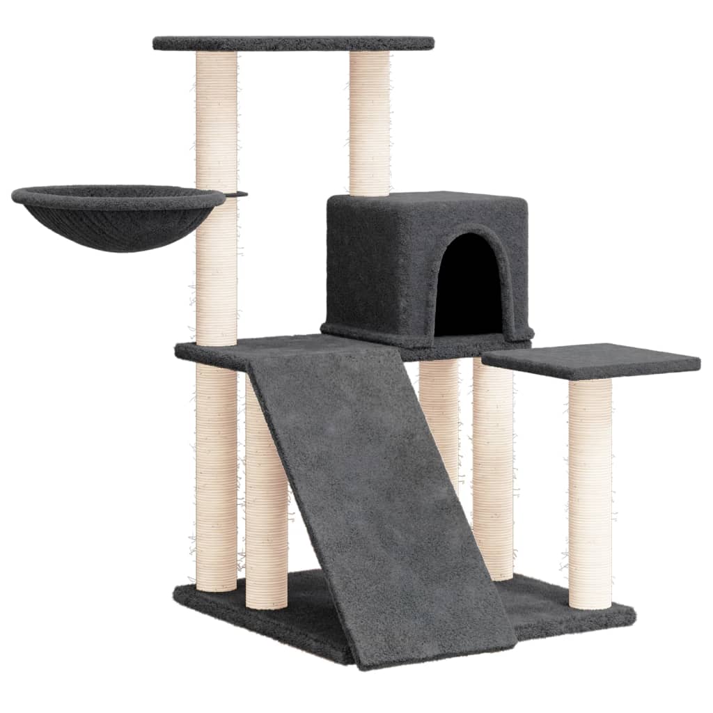 Muebles de gato de Vidaxl con postes de rascado de sisal 82 cm de gris oscuro