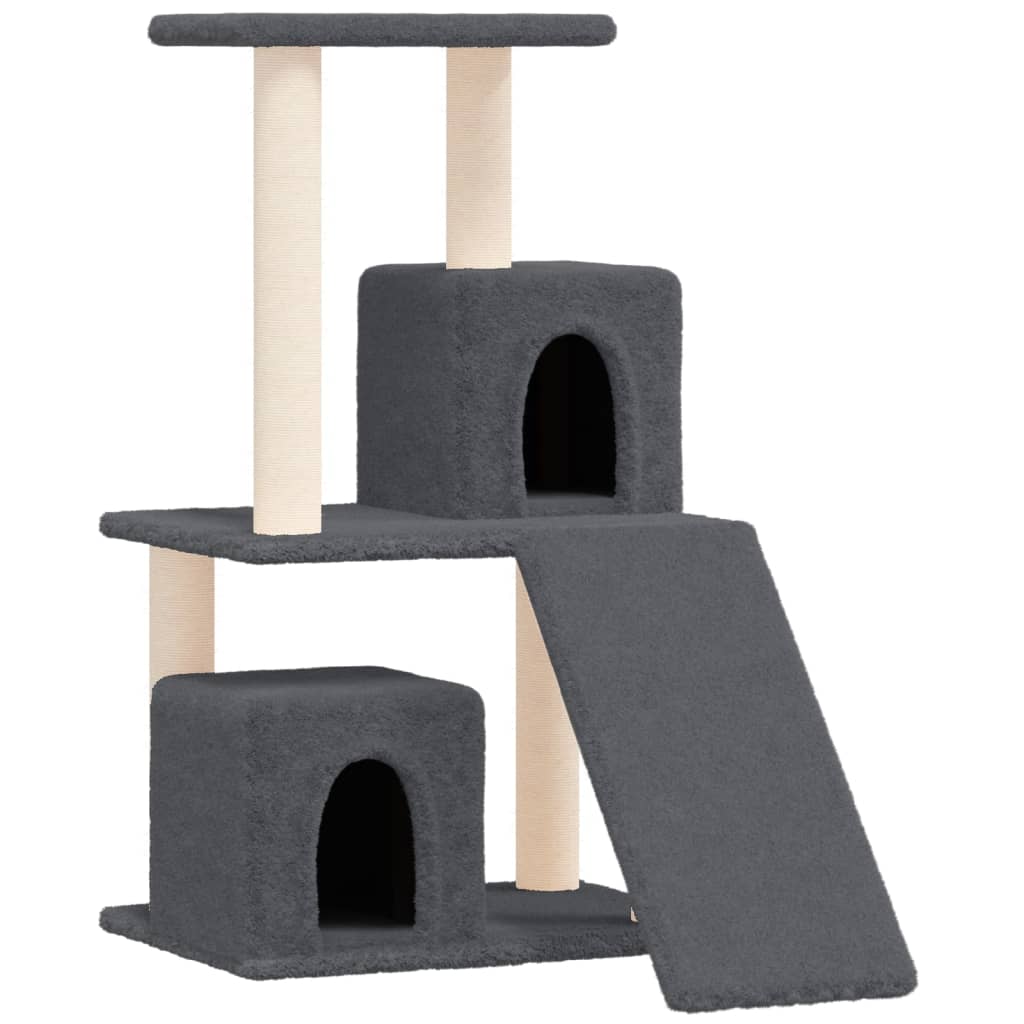 Muebles de gato de Vidaxl con postes de rascado de sisal 82 cm de gris oscuro