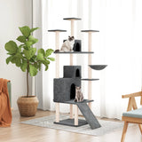 Vidaxl Cat Furniture with Sisal Stocking Posts 175 cm tmavě šedá