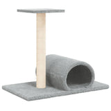 Vidaxl cat furniture with tunnel 60x34.5x50 cm light gray