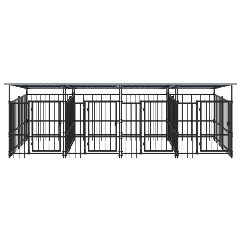 Vidaxl dog kennel with roof 7.51 m² steel