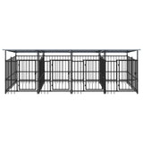 Vidaxl dog kennel with roof 7.51 m² steel