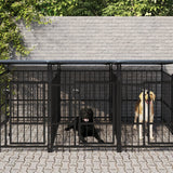 Vidaxl dog kennel with roof 7.51 m² steel