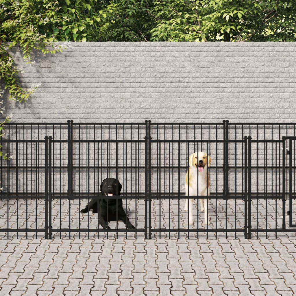 Vidaxl dog kennel for outside 11.26 m² steel