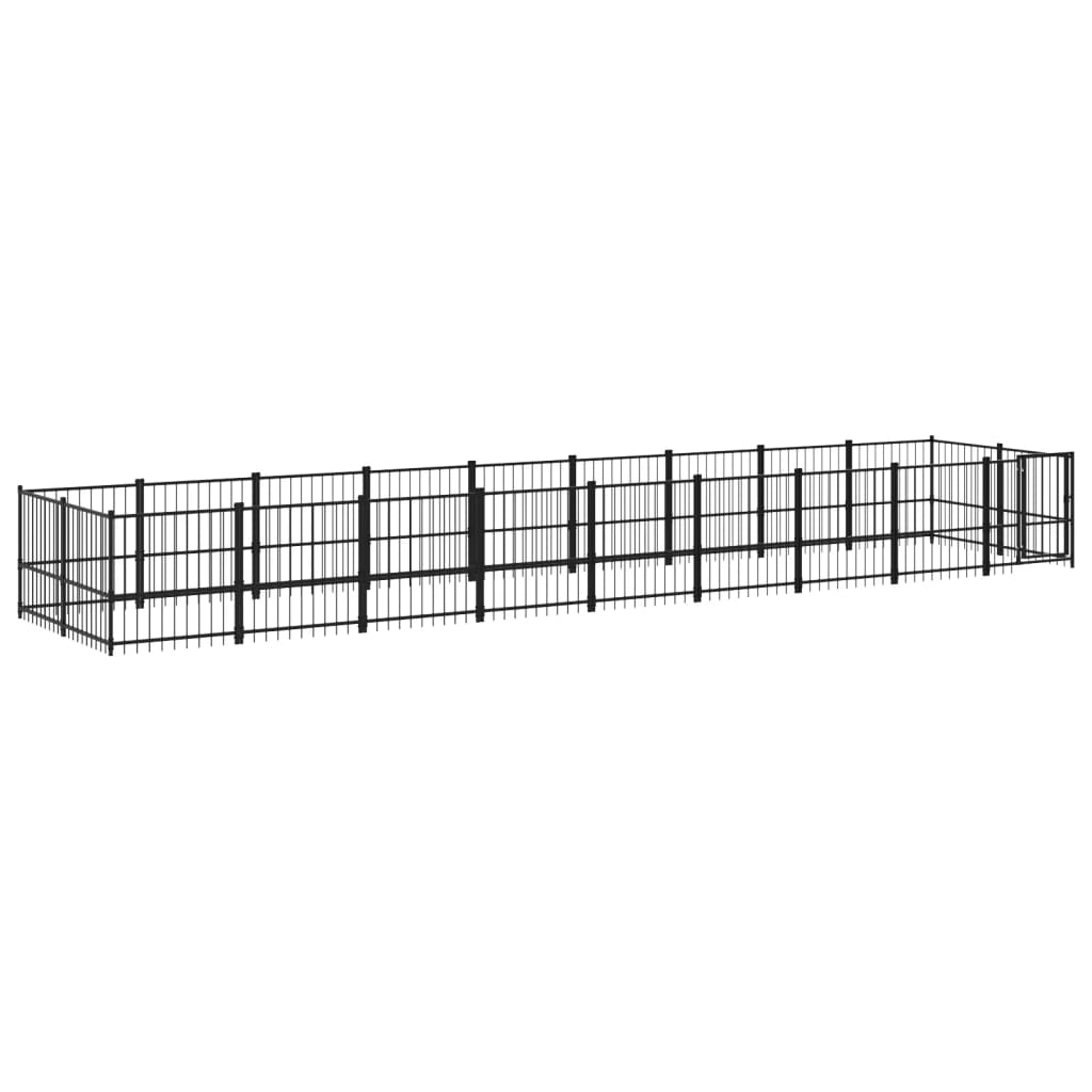 Vidaxl dog kennel for outside 16.89 m² steel