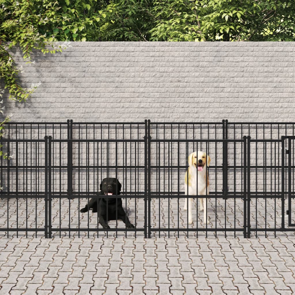 Vidaxl dog kennel for outside 18.77 m² steel