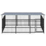 VidaXL dog kennel with roof 5.63 m² steel