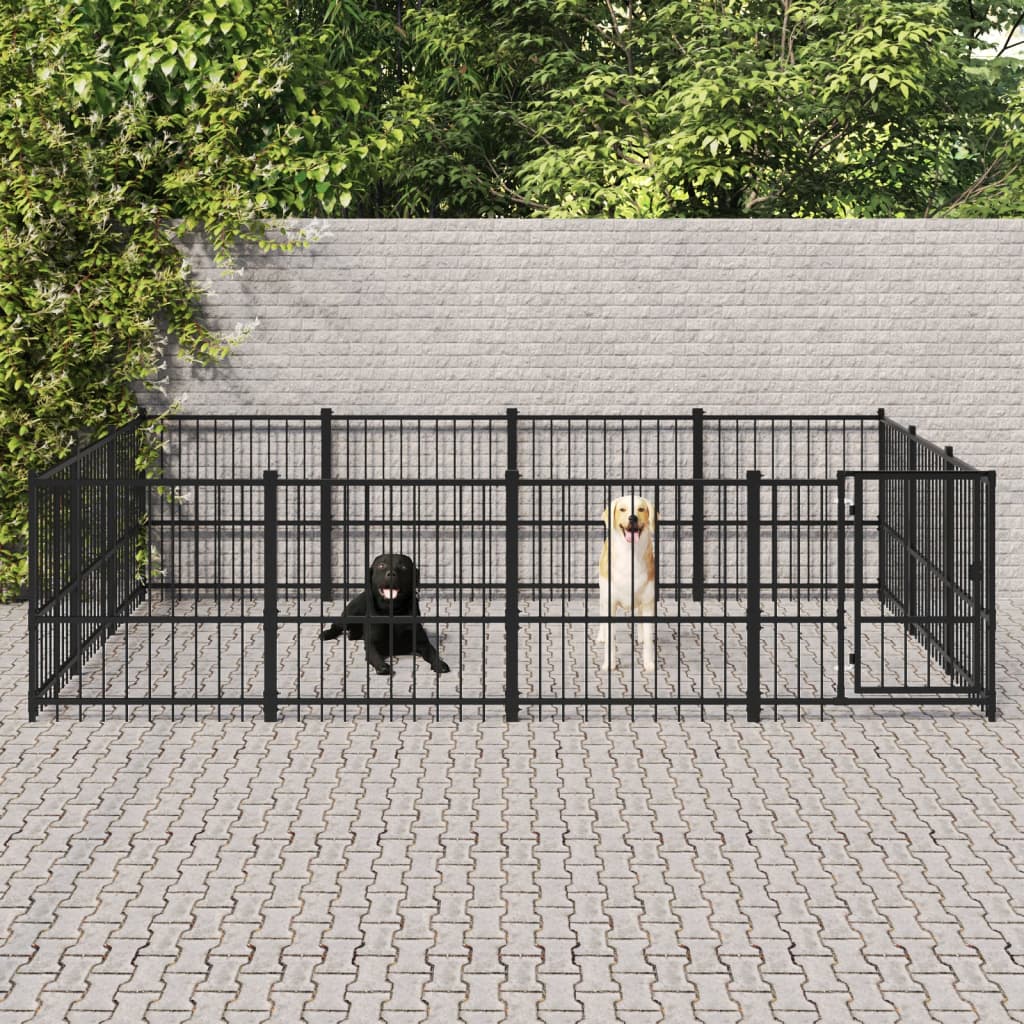 Vidaxl dog kennel for outside 11.58 m² steel