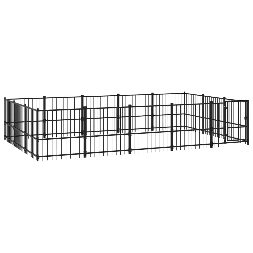 Vidaxl dog kennel for outside 14.11 m² steel