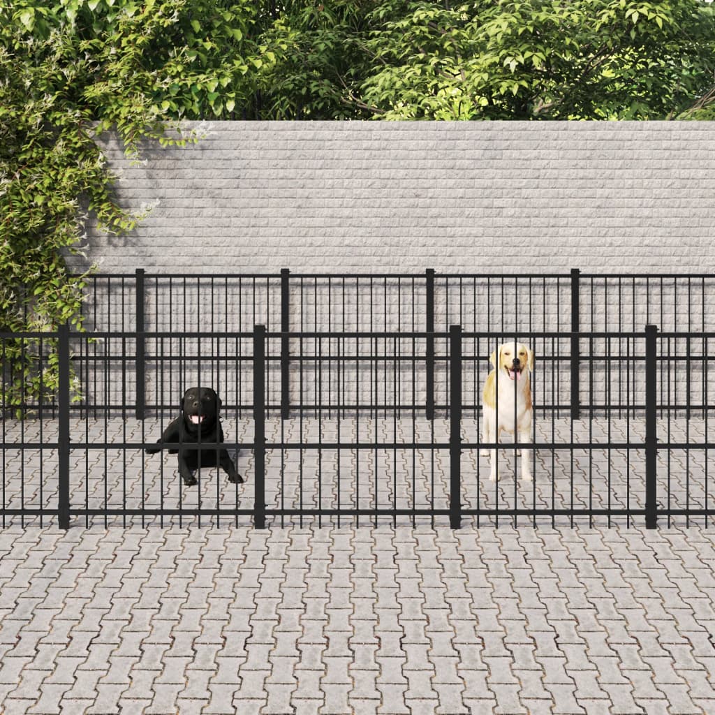 Vidaxl dog kennel for outside 14.11 m² steel