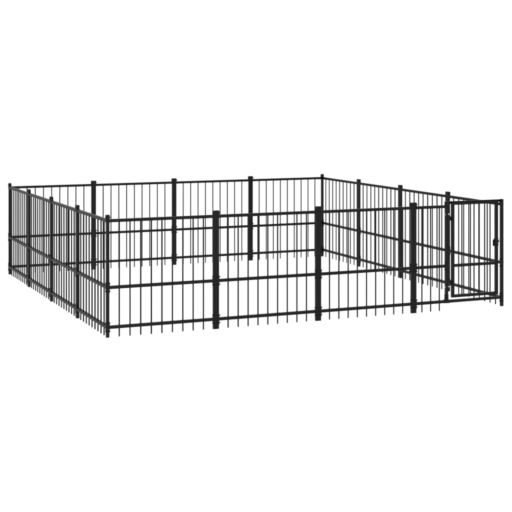 Vidaxl dog kennel for outside 15.05 m² steel