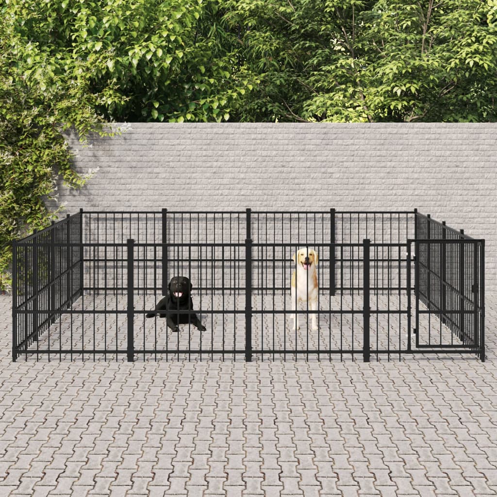 Vidaxl dog kennel for outside 15.05 m² steel