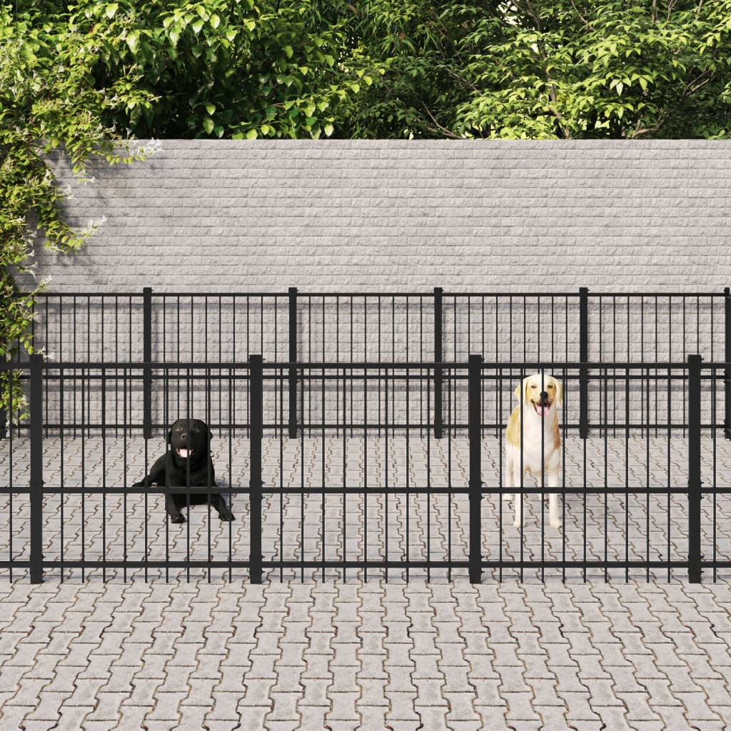 Vidaxl hundkennel för utanför 22,58 m² stål