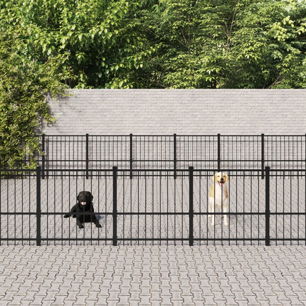 Vidaxl hundkennel för utanför 52,69 m² stål