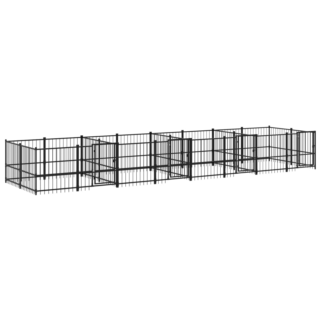 Vidaxl dog kennel for outside 15.02 m² steel