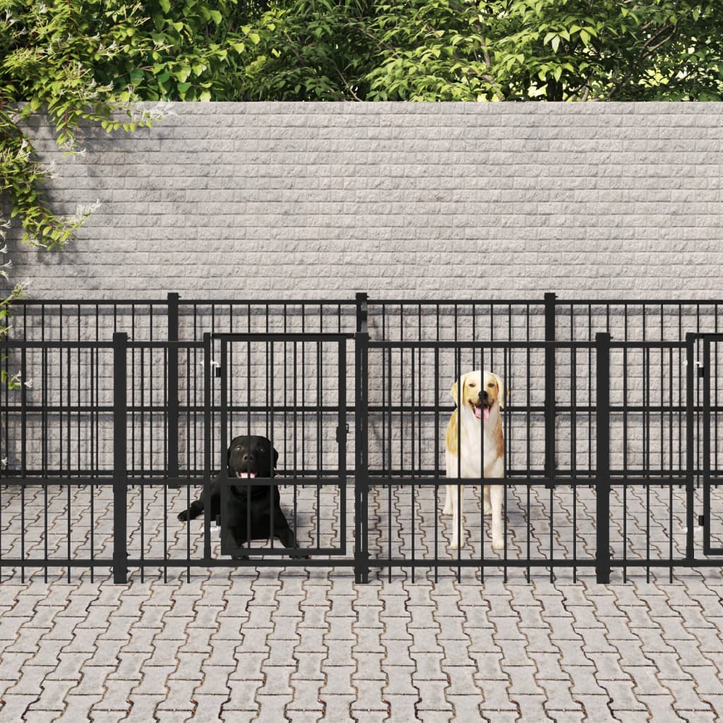 Vidaxl dog kennel for outside 15.02 m² steel