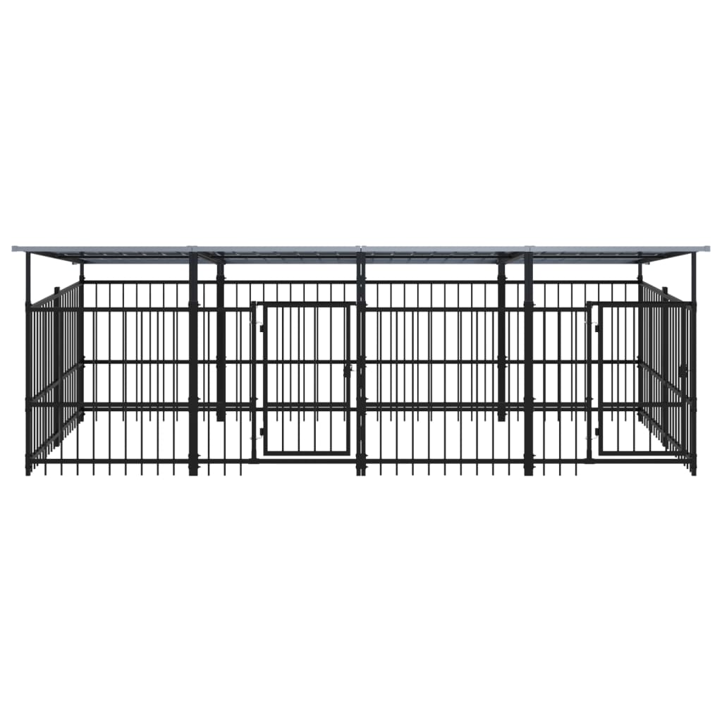 Vidaxl dog kennel with roof 7.51 m² steel