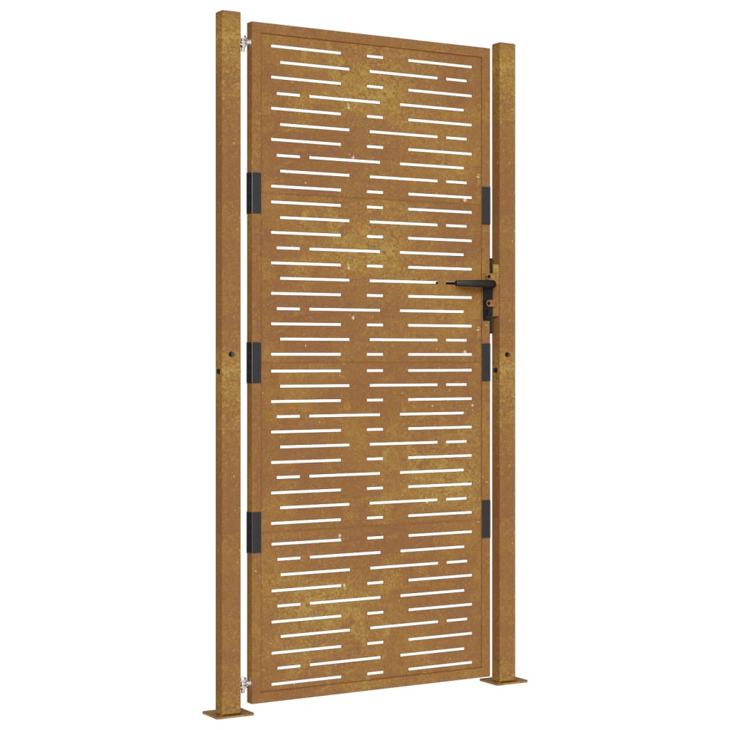 Vidaxl poort 105x205 cm vierkant cortenstaal