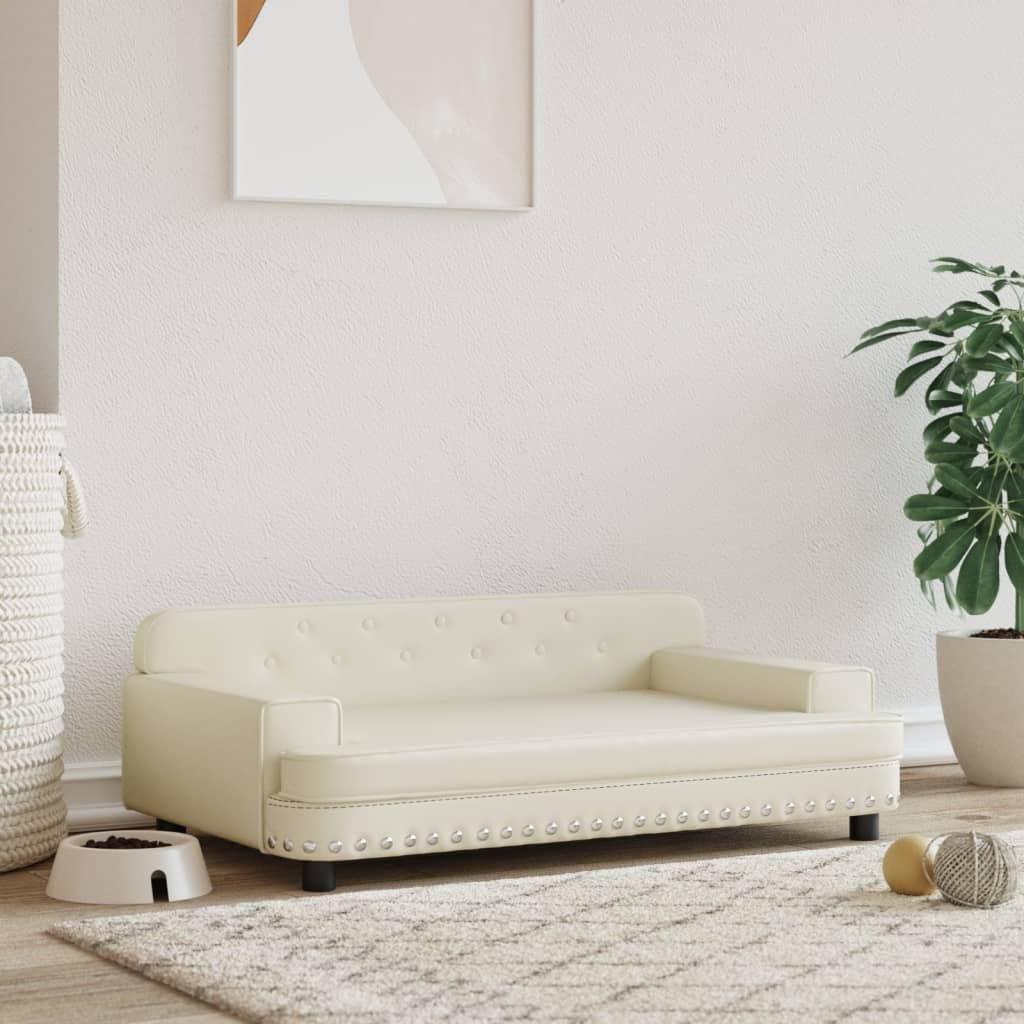 Vidaxl psí koš 90x53x30 cm Umělená kožená krém -