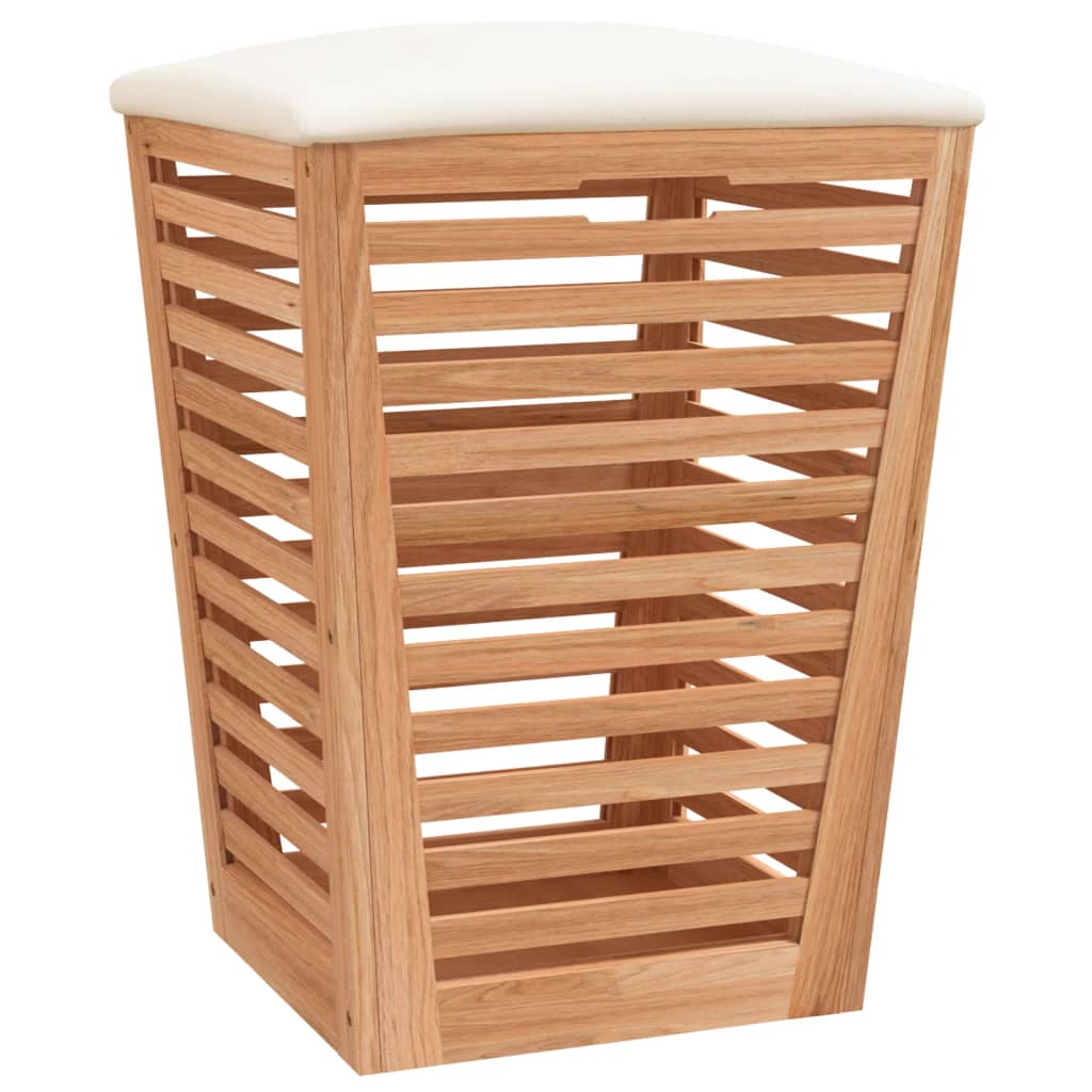 Tabouret de salle de bain vidaxl 40.5x40.5x56 cm en bois de noyer massif