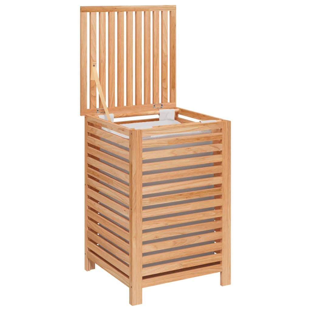 Cesta de lavandería Vidaxl 45x45x65 cm de madera de nogal sólida