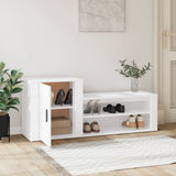 Gabinete de zapatos Vidaxl 130x35x54 cm de madera procesada blanca