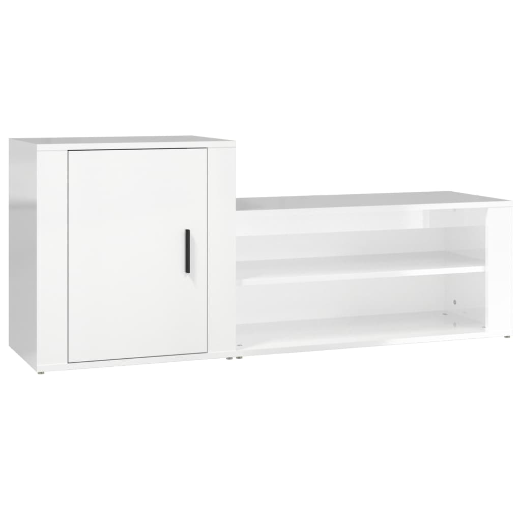 VidaXL shoe cabinet 130x35x54 cm processed wood high gloss white