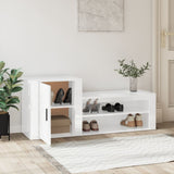 VidaXL shoe cabinet 130x35x54 cm processed wood high gloss white