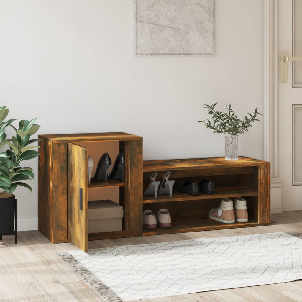 VidaXL shoe cabinet 130x35x54 cm Properted wood Smoked oak colored