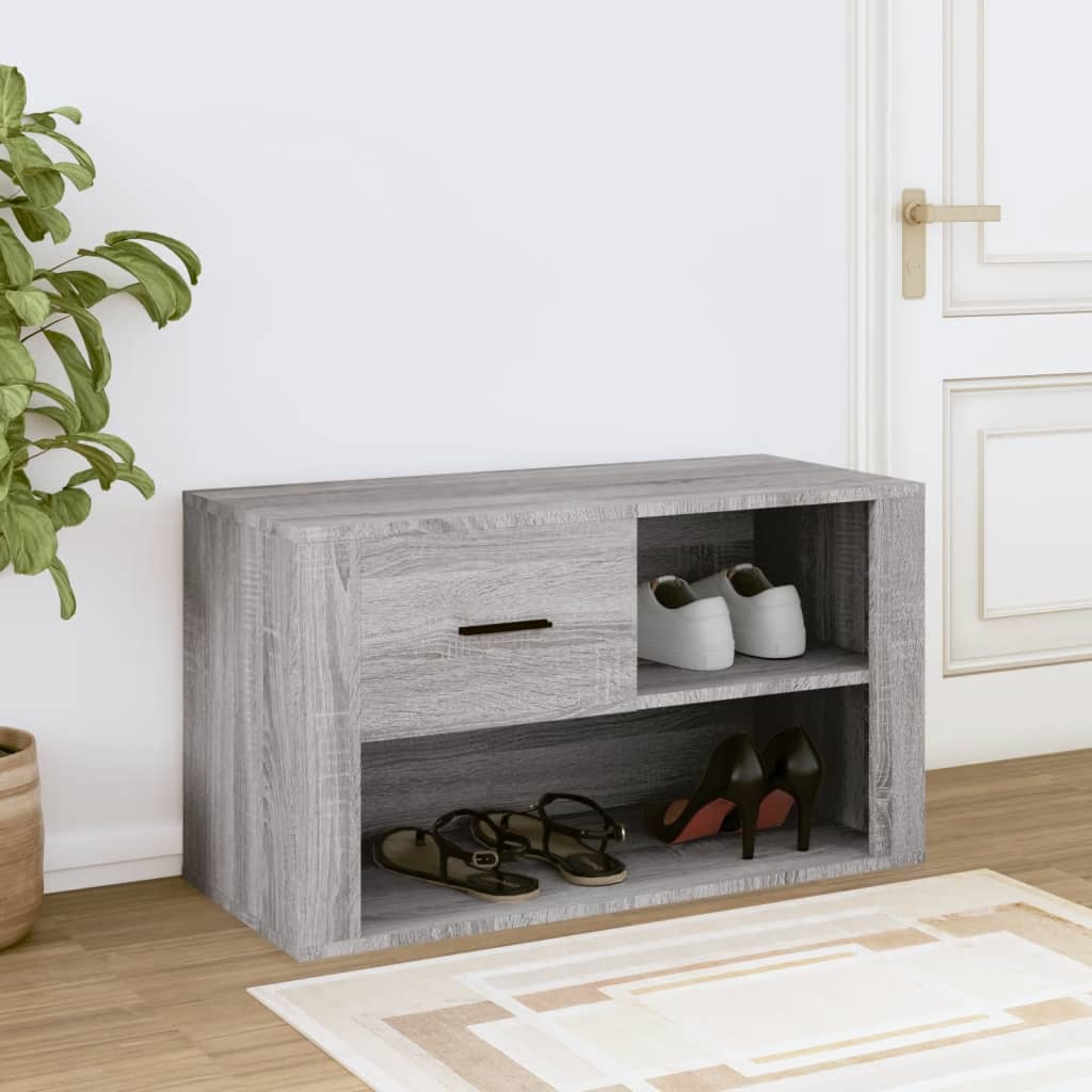 Vidaxl Shoe Cabinet 80x35x45 cm Property Wood Grey Sonoma