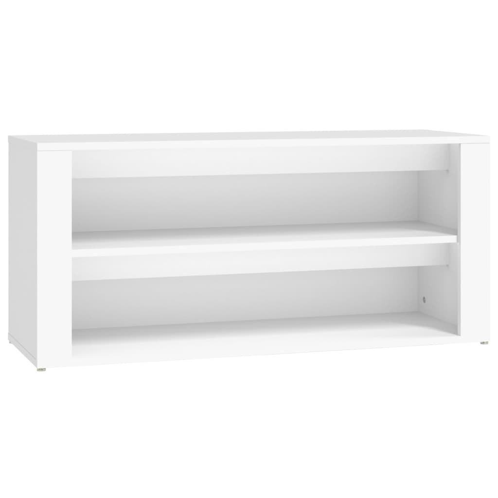 Vidaxl Shoe Rack 100x35x45 cm bearbetat trävitt