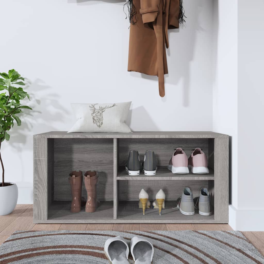 Vidaxl Cabinet da scarpe 100x35x45 cm Sonoma grigio in legno