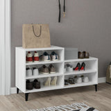 Vidaxl Cabinet da scarpe 102x36x60 cm Bianco lucido in legno trasformato