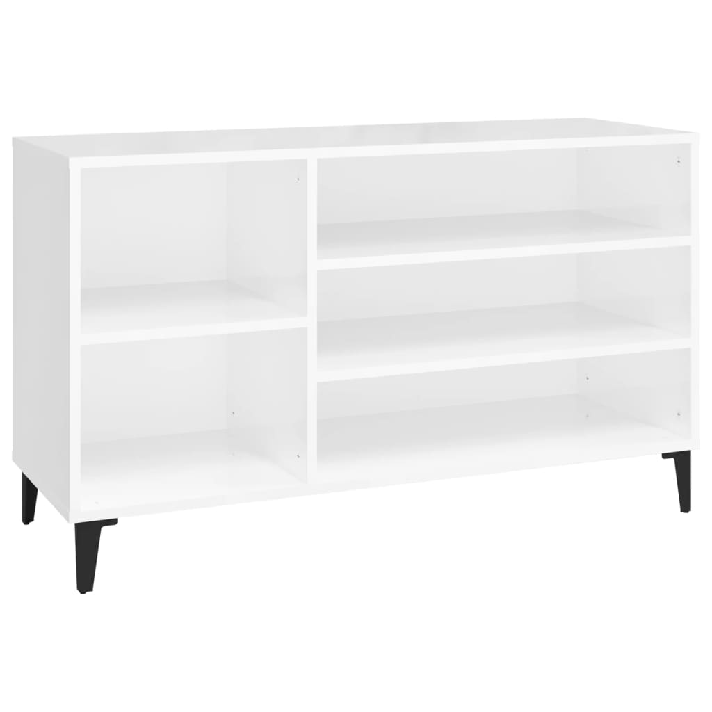 Vidaxl Cabinet da scarpe 102x36x60 cm Bianco lucido in legno trasformato